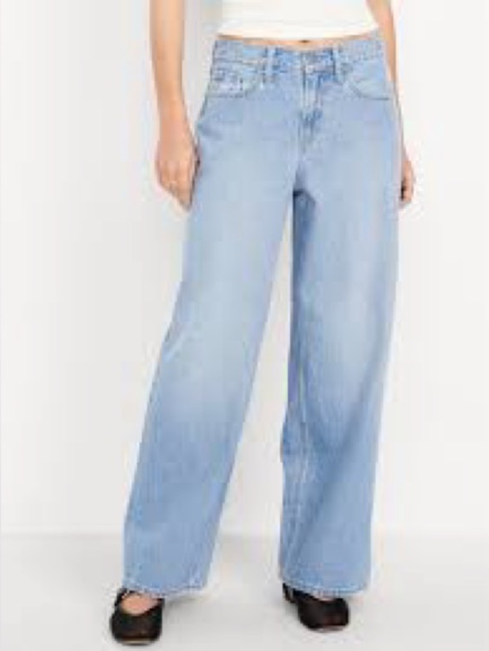 Old navy high rise baggy wide leg built in tough jeans